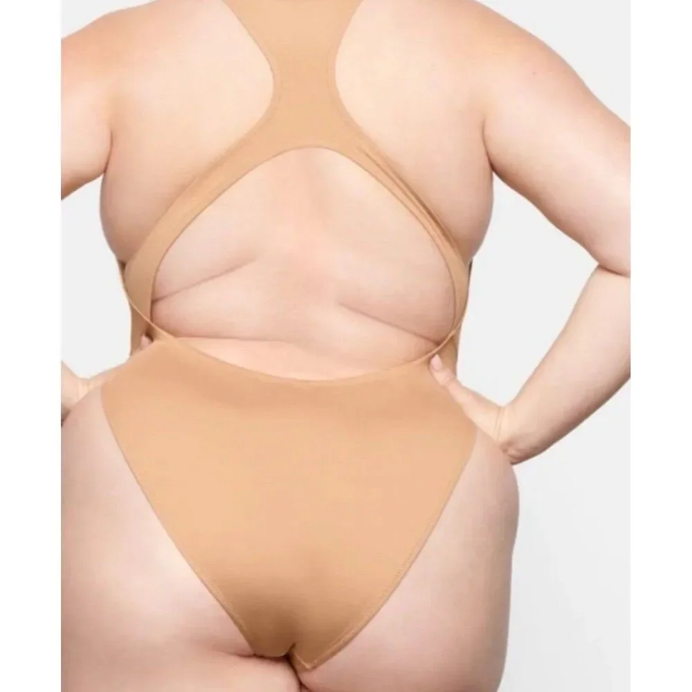 Skims Swim Monokini Swimsuit Ochre Medium